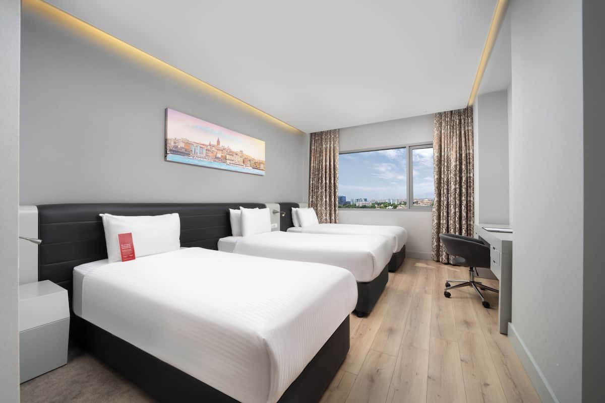 Standard Üç Kişilik Oda, 3 Tek Kişilik Yatak, Şehir Manzaralı | Kaliteli yatak takımı, minibar, odada kasa, masa 