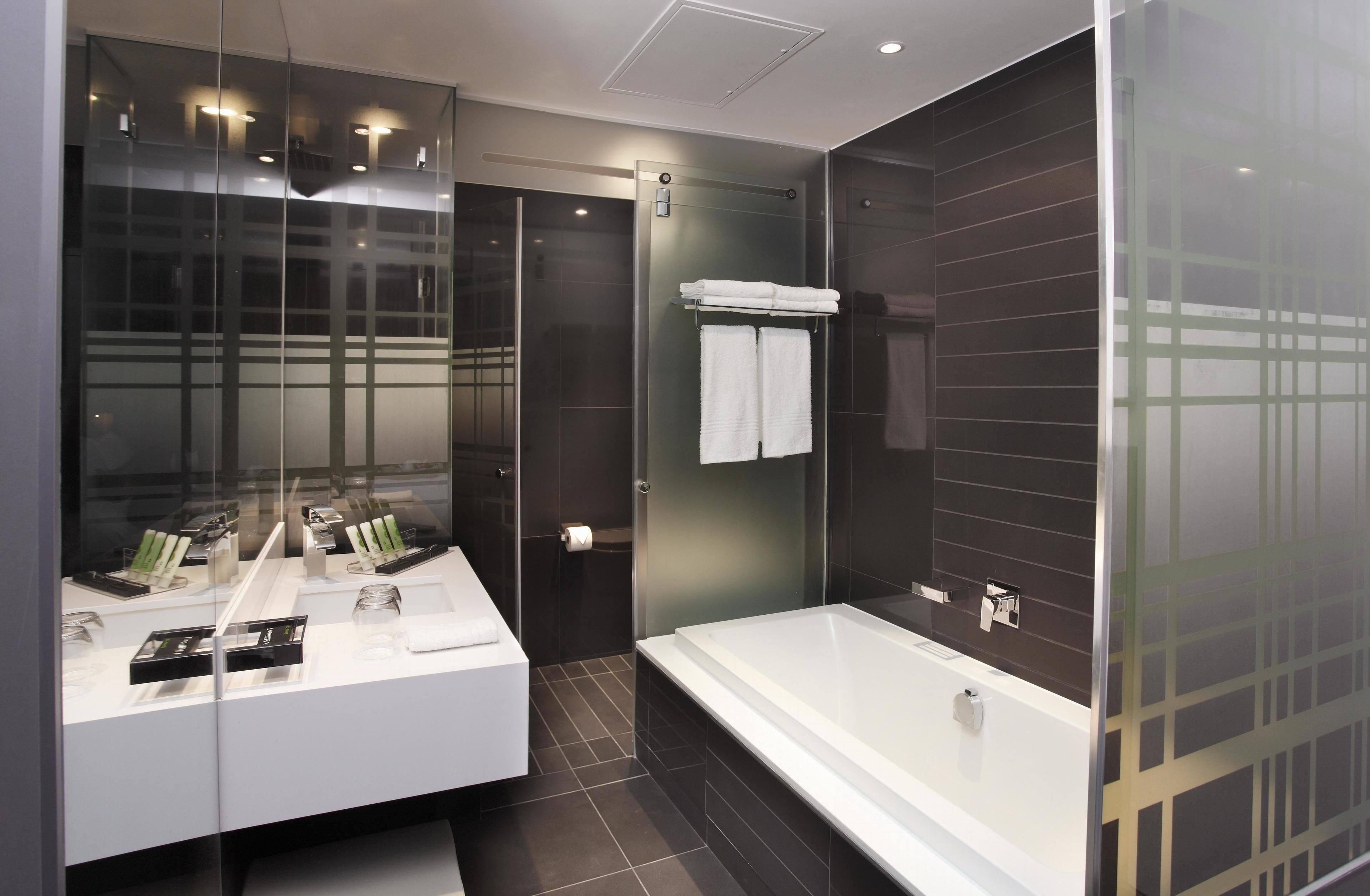 free toiletries, hair dryer, towels