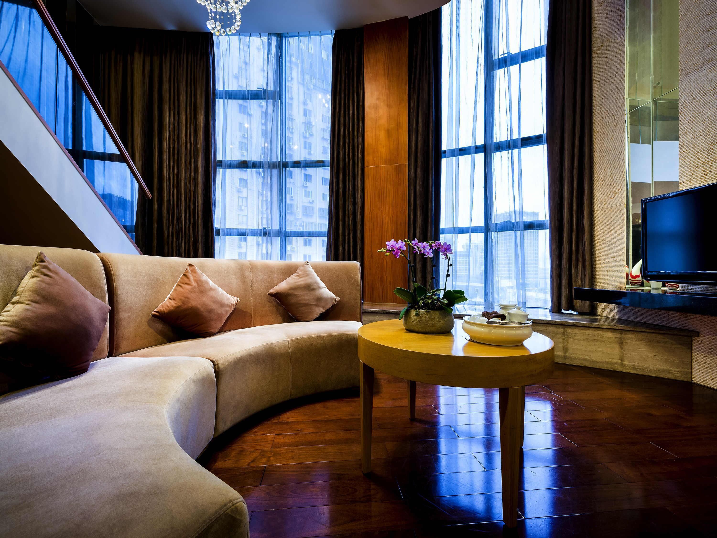 Suite, 1 King Bed (Exquisite, Duplex) | Minibar, in-room safe, desk, laptop workspace