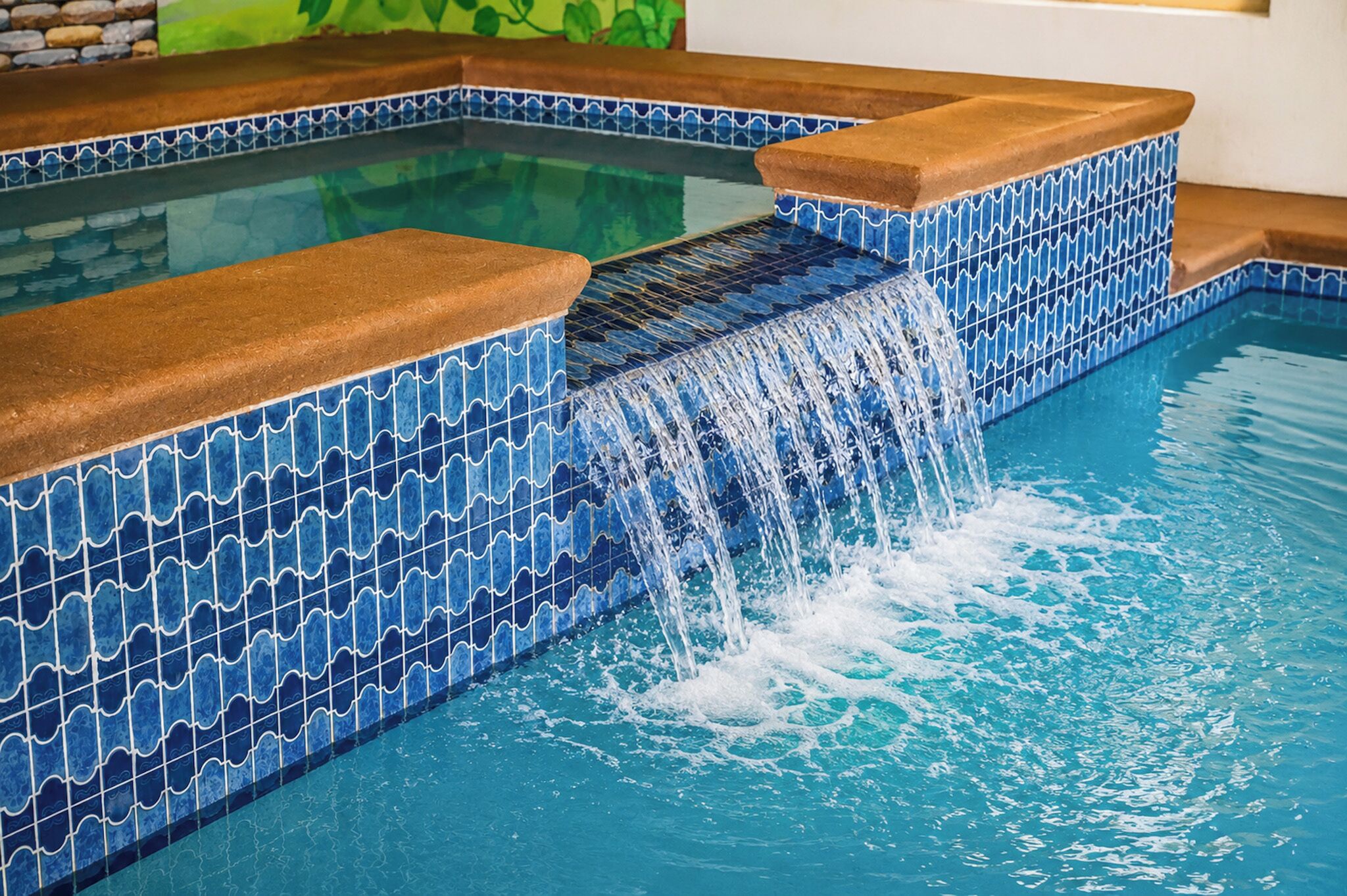 Indoor pool, open 9:00 AM to 9:00 PM, sun loungers