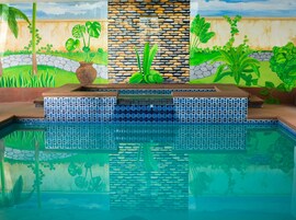 Indoor pool, open 9:00 AM to 9:00 PM, sun loungers