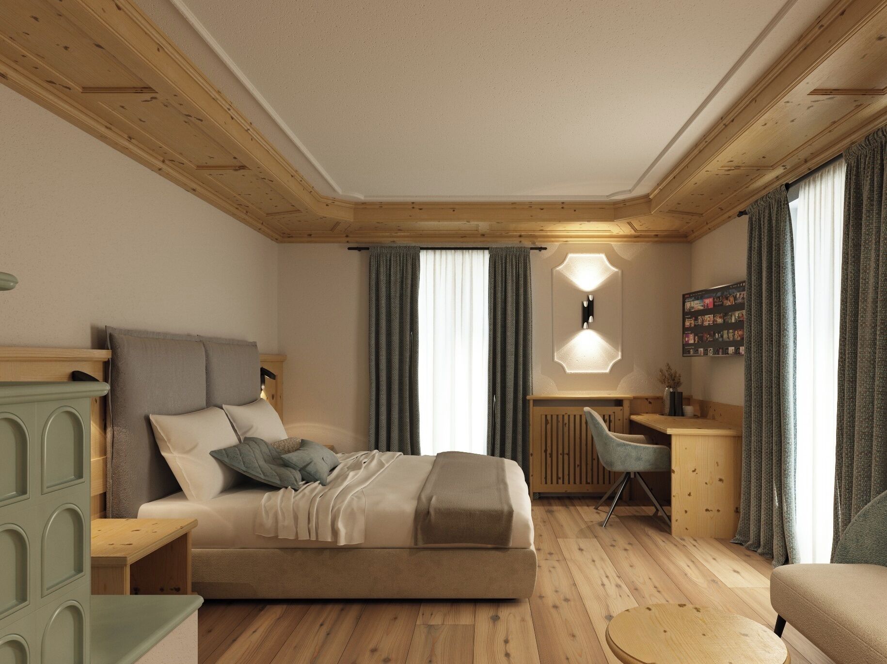 Romantische Studiosuite | Daunenbettdecken, Zimmersafe, individuell dekoriert