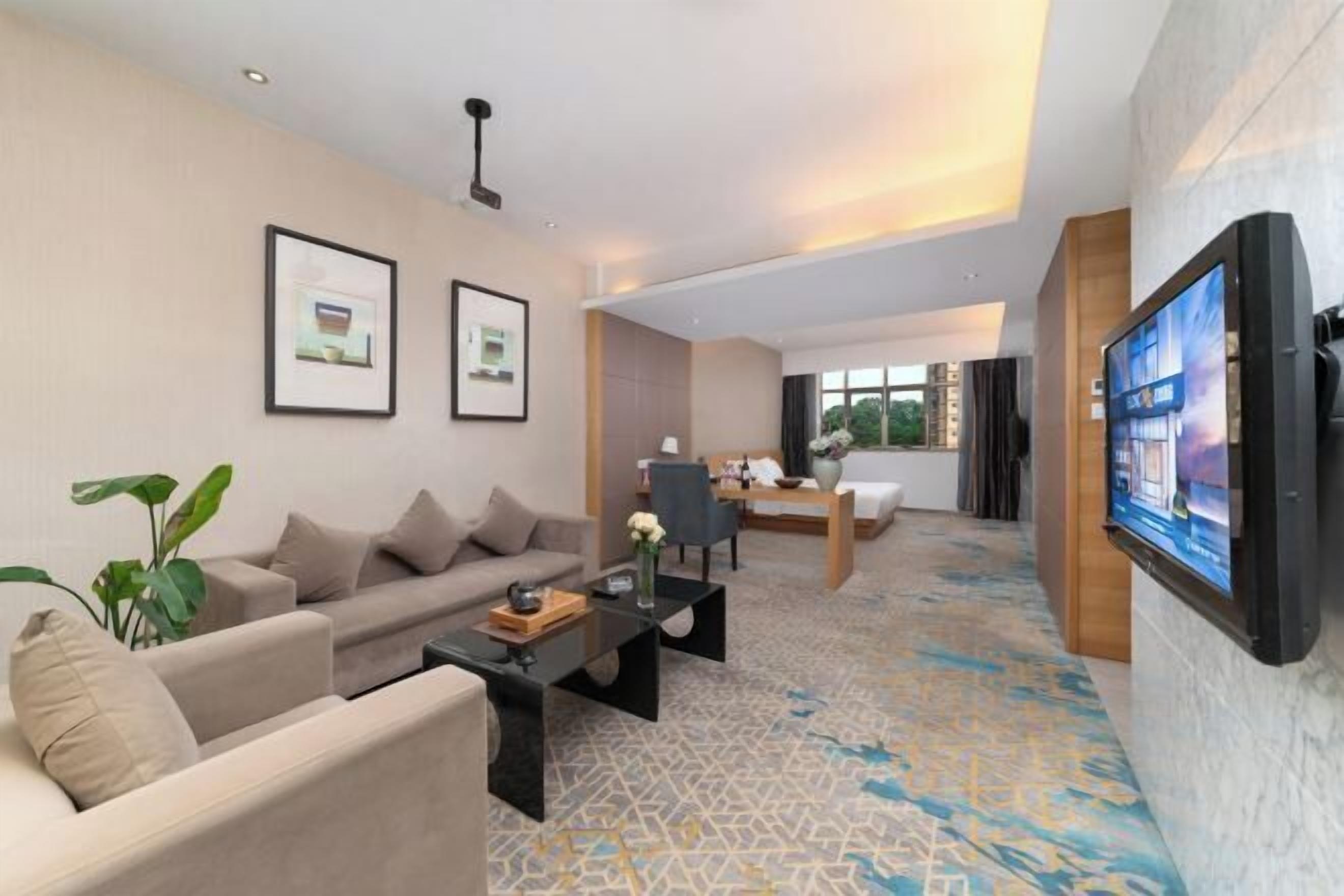 Minibar, safe på rommet og vekkerklokke