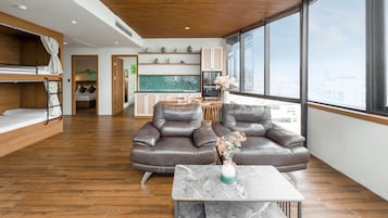 Twin Room, 2 Bedrooms, Non Smoking, River View | Minibar, individually furnished, desk, blackout curtains