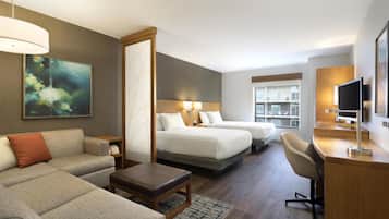 Room, 2 Queen Beds (High Floor) | Hypo-allergenic bedding available, down comforters, in-room safe, desk