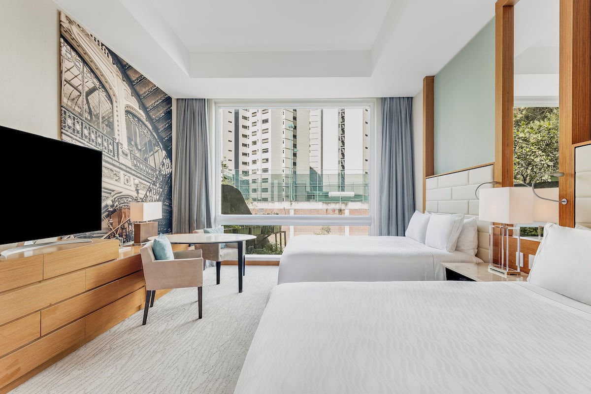 Deluxe Double Room, 2 Katil Kelamin (Double) | Peralatan tempat tidur premium, gebar bulu kapas, tilam berlapik
