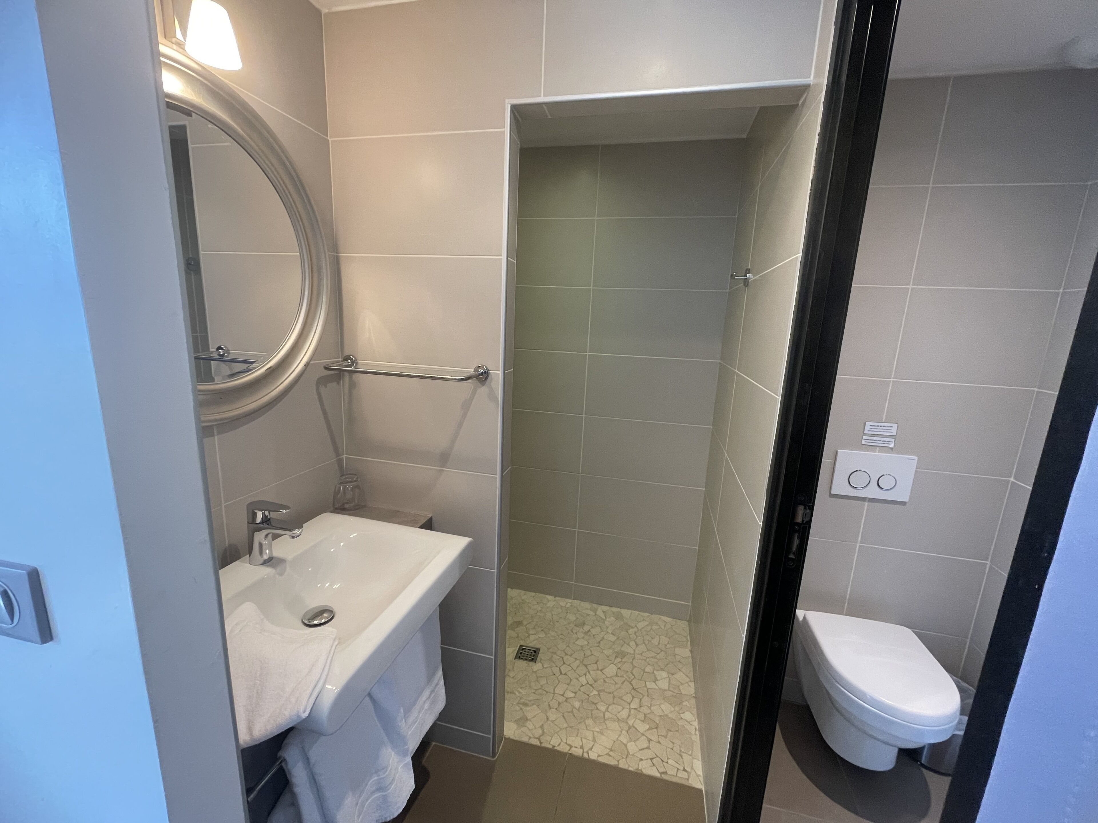 free toiletries, hair dryer, towels