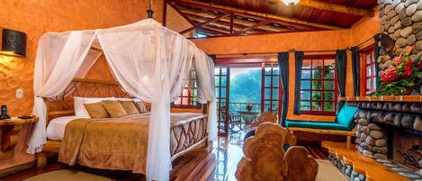 Deluxe-Zimmer, Kamin, Bergblick