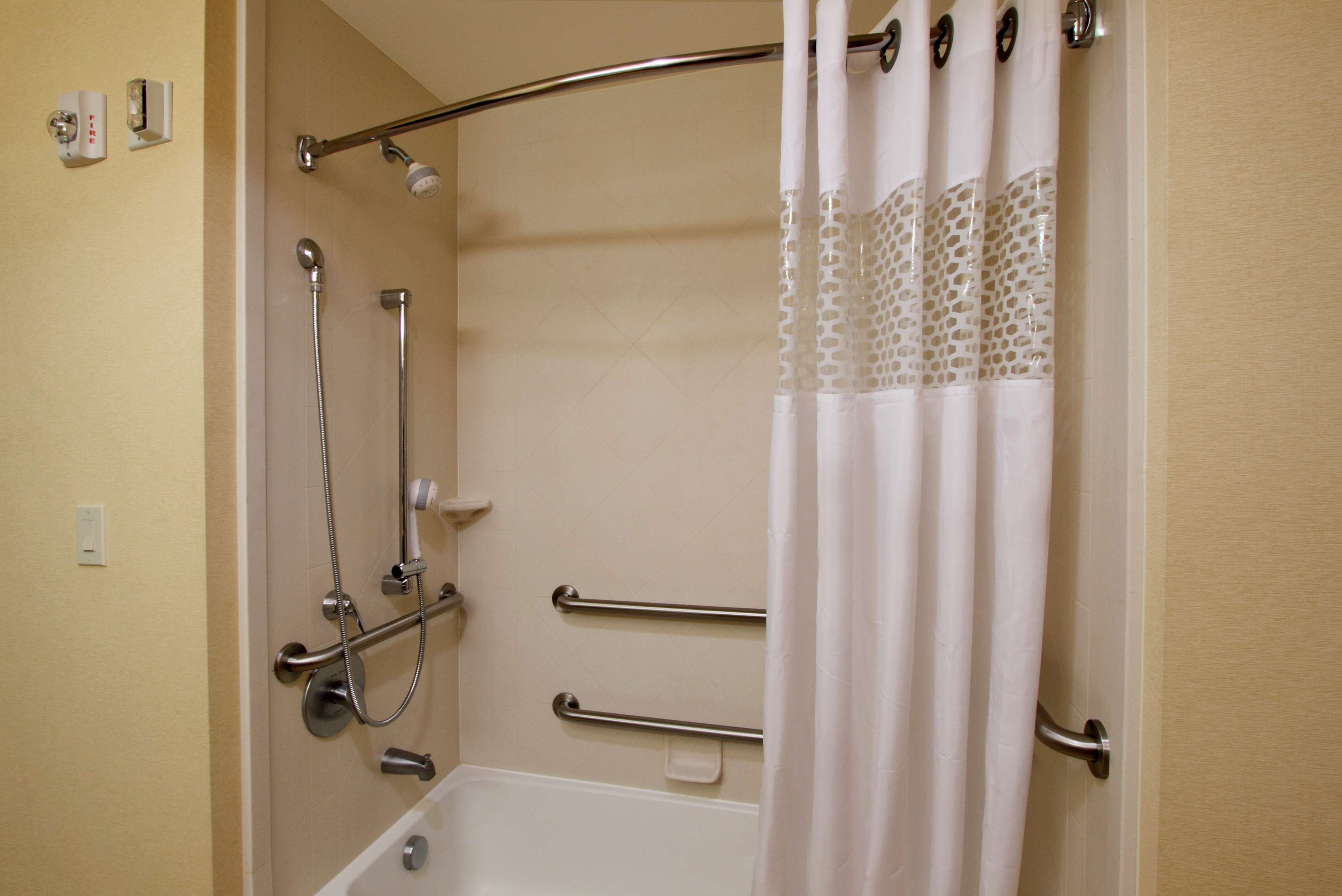 free toiletries, hair dryer, towels