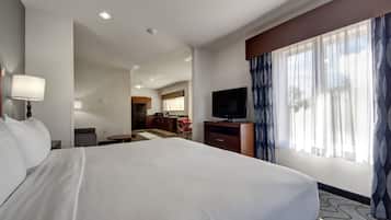 1 bedroom, pillowtop beds, desk, iron/ironing board