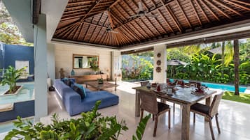 32-inch flat-screen TV with cable channels, LCD TV, DVD player