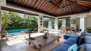 32-inch flat-screen TV with cable channels, LCD TV, DVD player