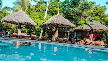 2 outdoor pools, pool umbrellas, pool loungers