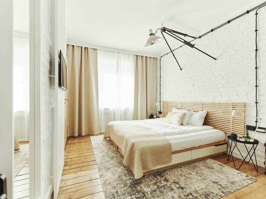 Individually decorated, individually furnished, desk, iron/ironing board