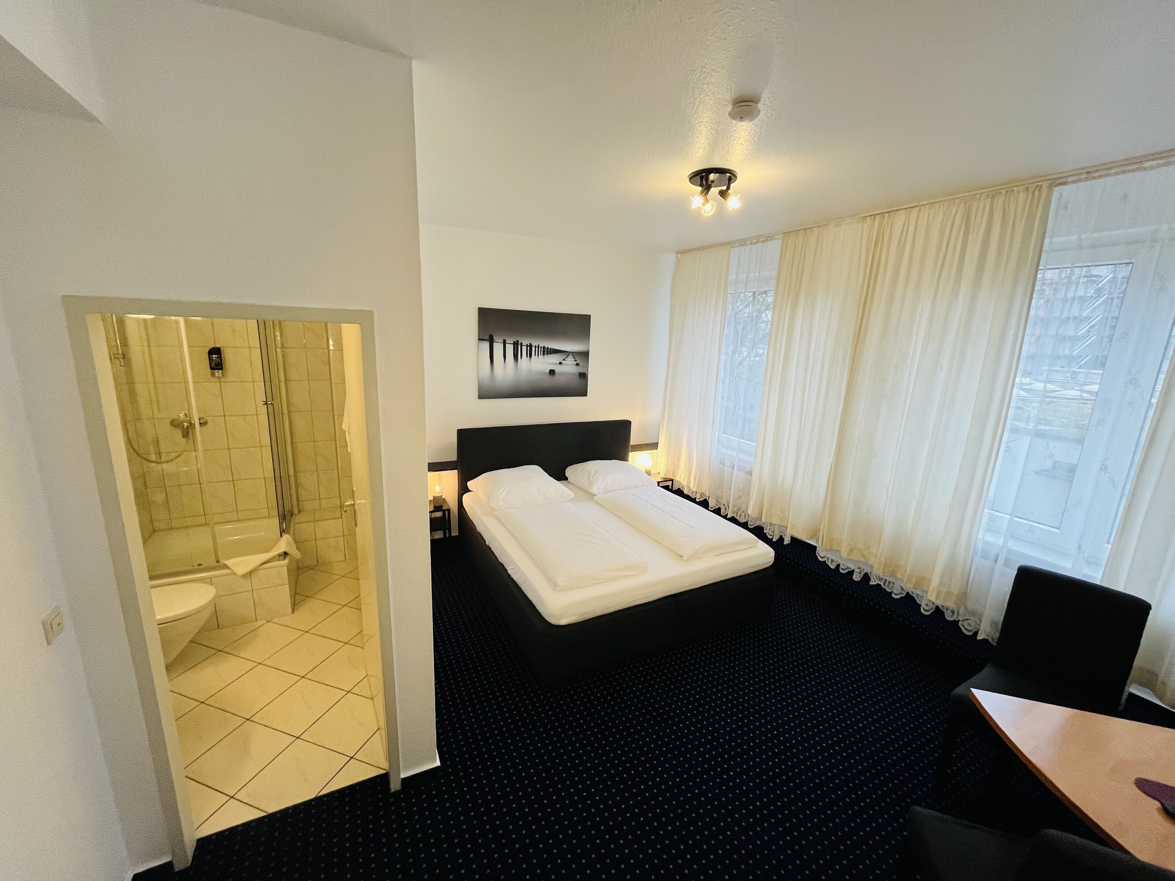 Double Room, 1 Double or 2 Single Beds, Non Smoking | Desk, laptop workspace, blackout curtains, iron/ironing board