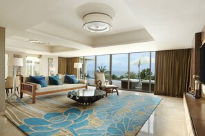 Presidential Suite, 1 Bedroom, Oceanfront (Balcony) | Living room | 42-inch LCD TV with cable channels, TV - Sheraton Bali Kuta Resort (Kuta)