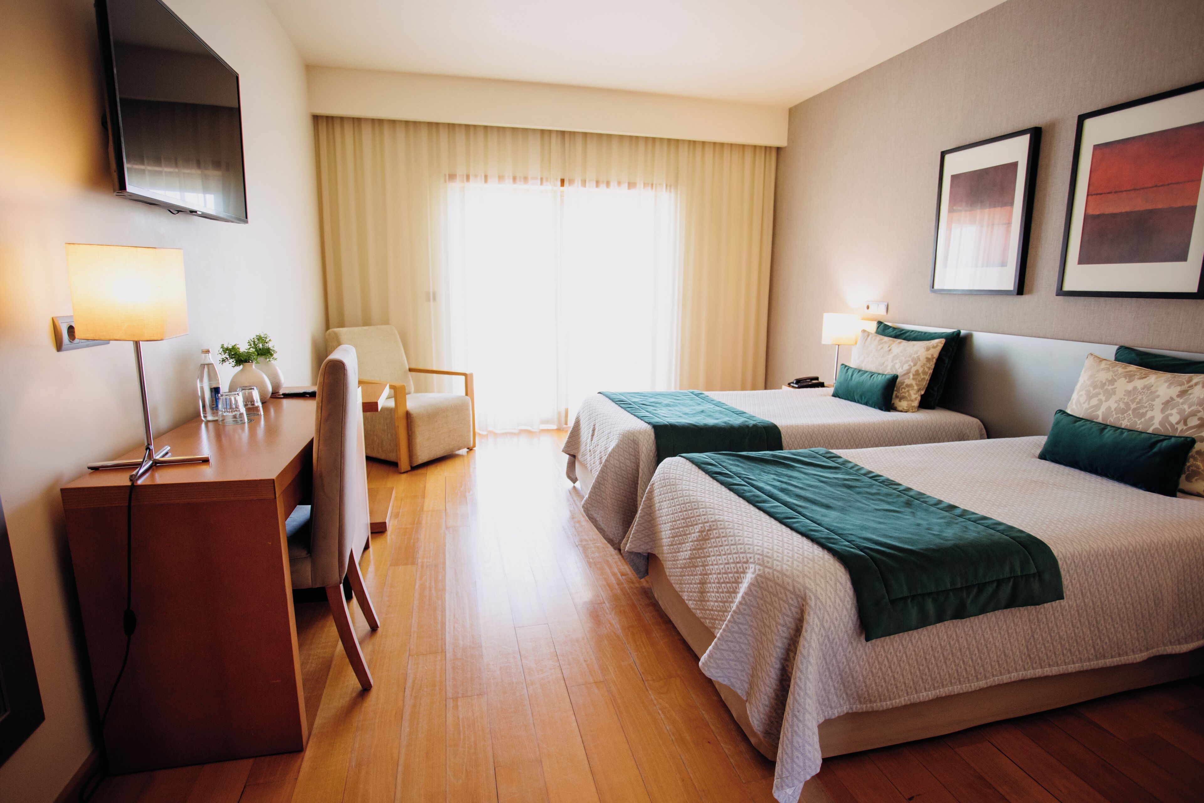 Habitación Deluxe con 2 camas individuales, terraza | Minibar, escritorio, sistema de insonorización y wifi gratis