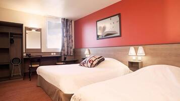 Premium bedding, desk, soundproofing, iron/ironing board