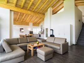Premium Apartment, 4 Bedrooms, Balcony | Living area | Flat-screen TV