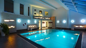 Indoor pool, open 7:00 AM to 10:00 PM, sun loungers