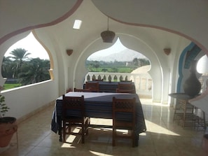 Lunch, dinner served; Middle Eastern cuisine, garden views