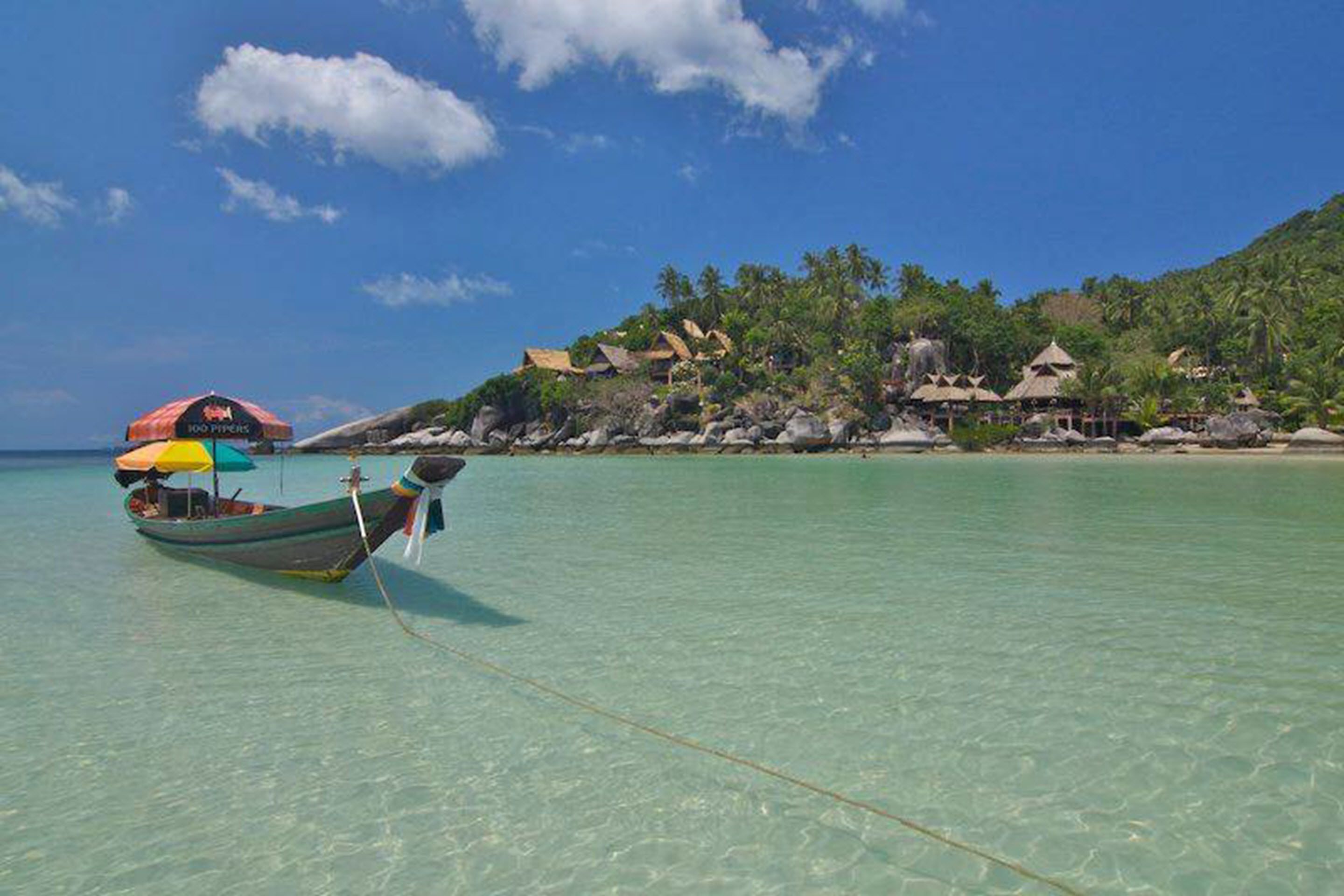 On the beach, white sand, beach bar