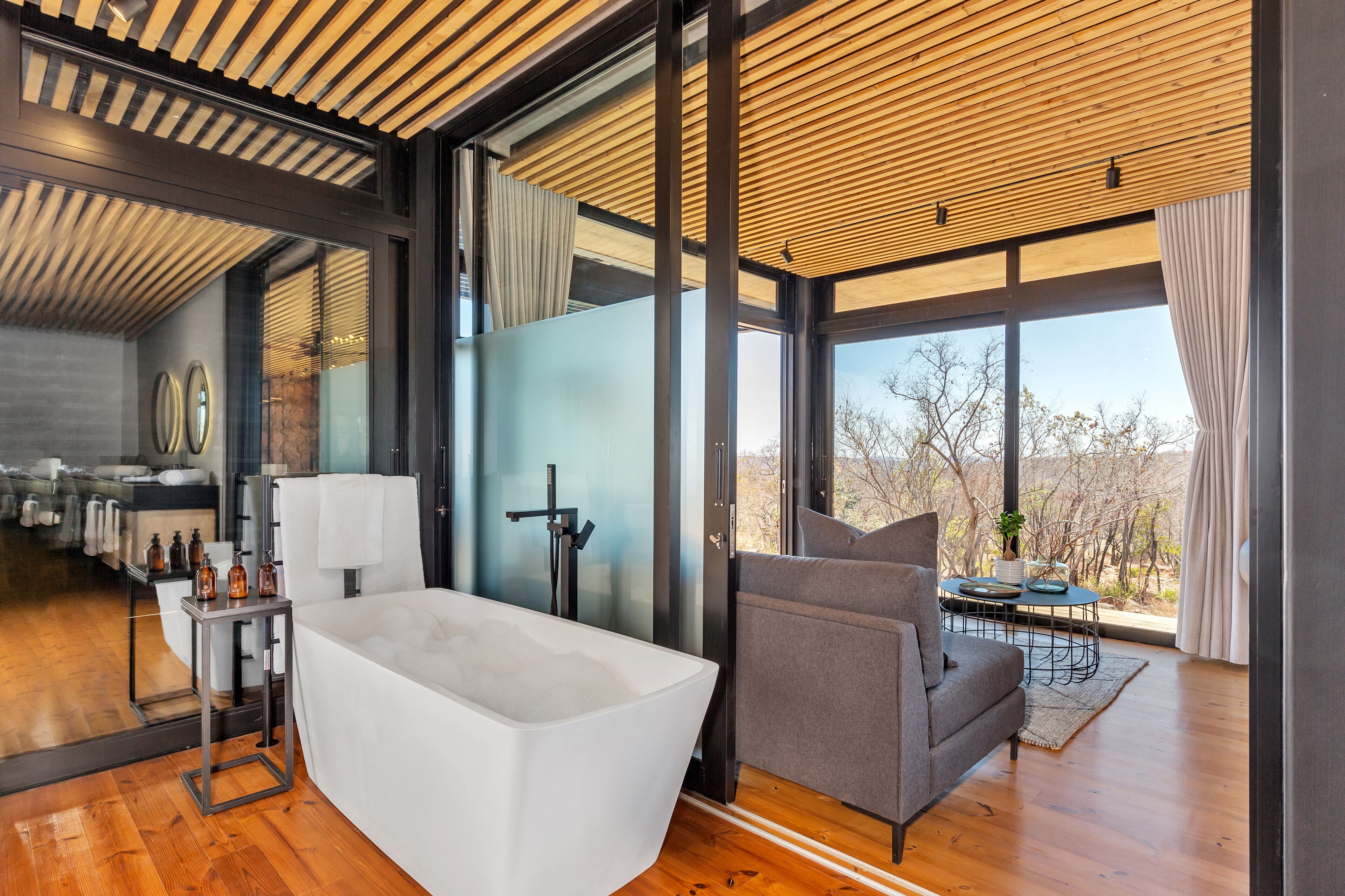 Luxury Suite, Private Pool | Bathroom | Separate bathtub and shower, deep-soaking bathtub, free toiletries