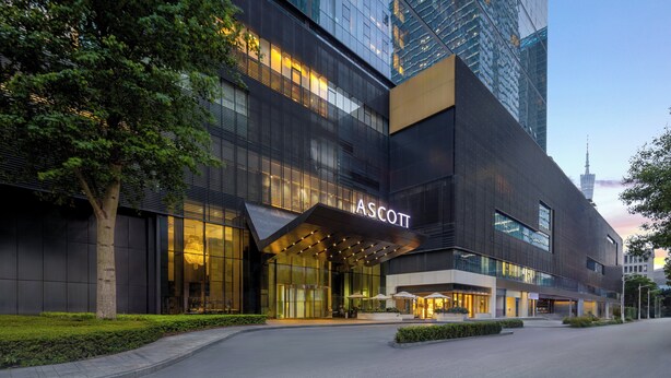 A modern building with a large glass facade and the name "ASCOTT" prominently displayed. - Ascott IFC Guangzhou (Guangzhou)