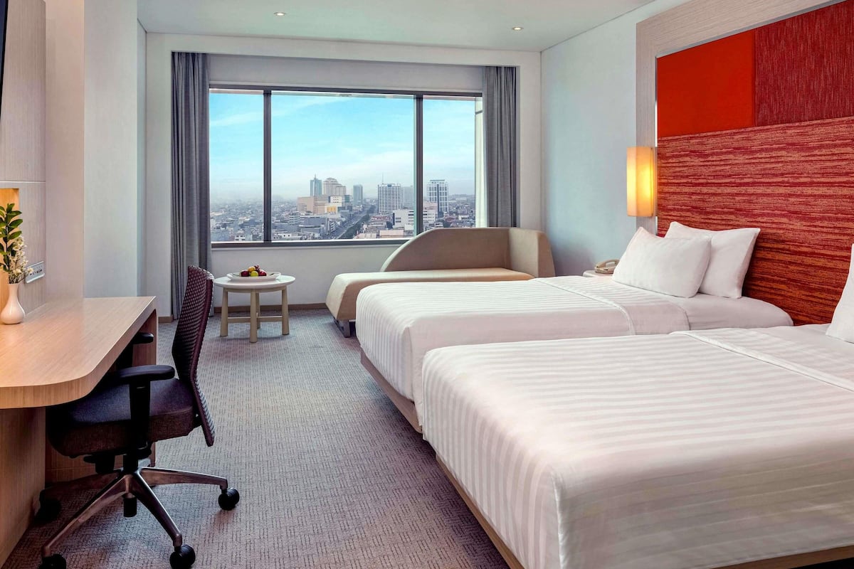In-room safe, desk, laptop workspace, blackout drapes