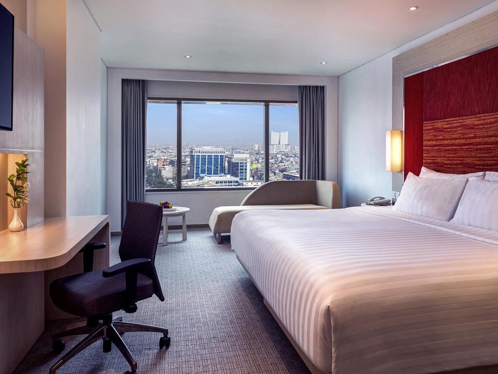 In-room safe, desk, laptop workspace, blackout curtains