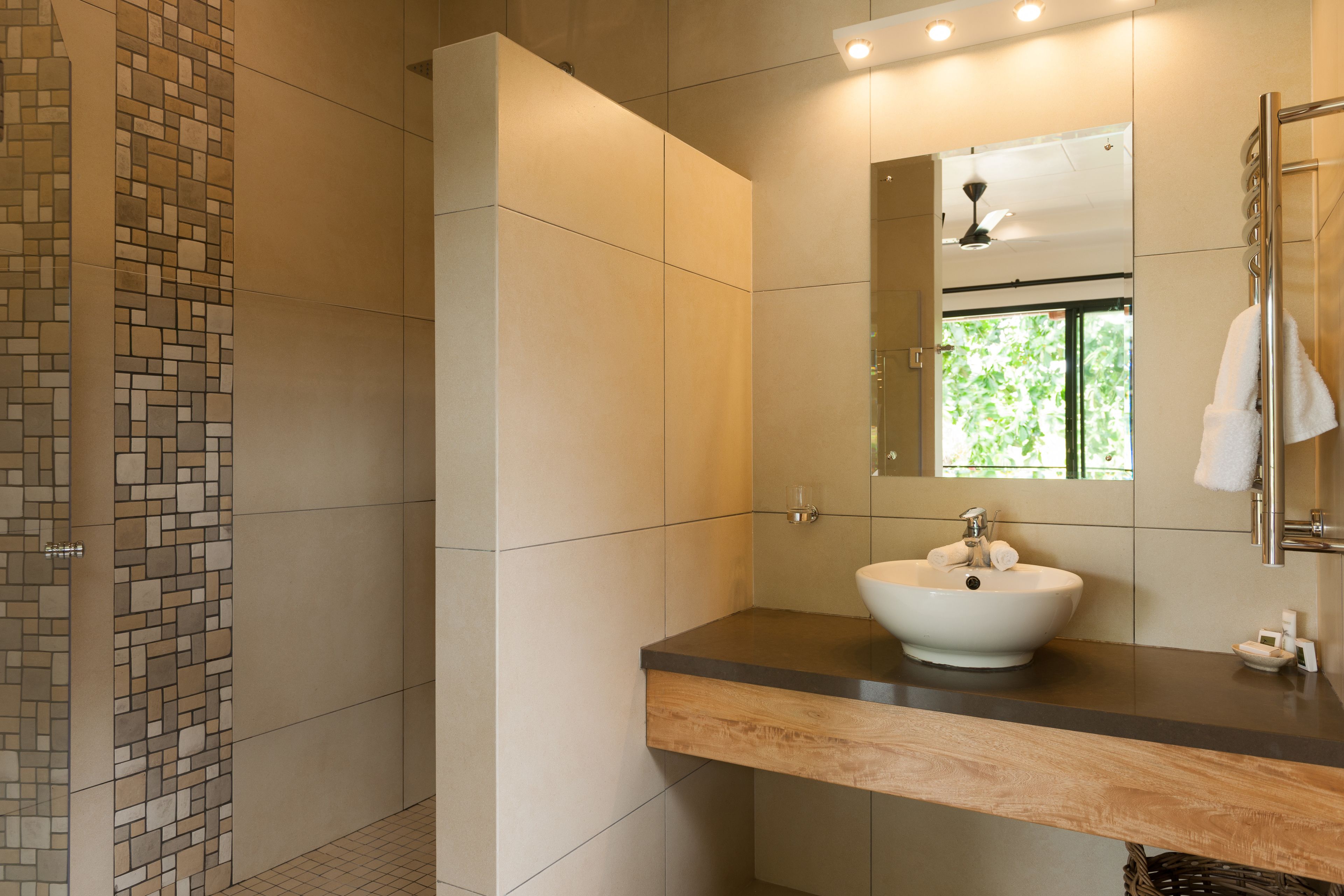 shower, free toiletries, hair dryer, slippers