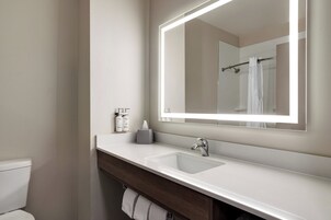 Standard Room, 2 Queen Beds | Bathroom | Combined shower/tub, free toiletries, hair dryer, towels