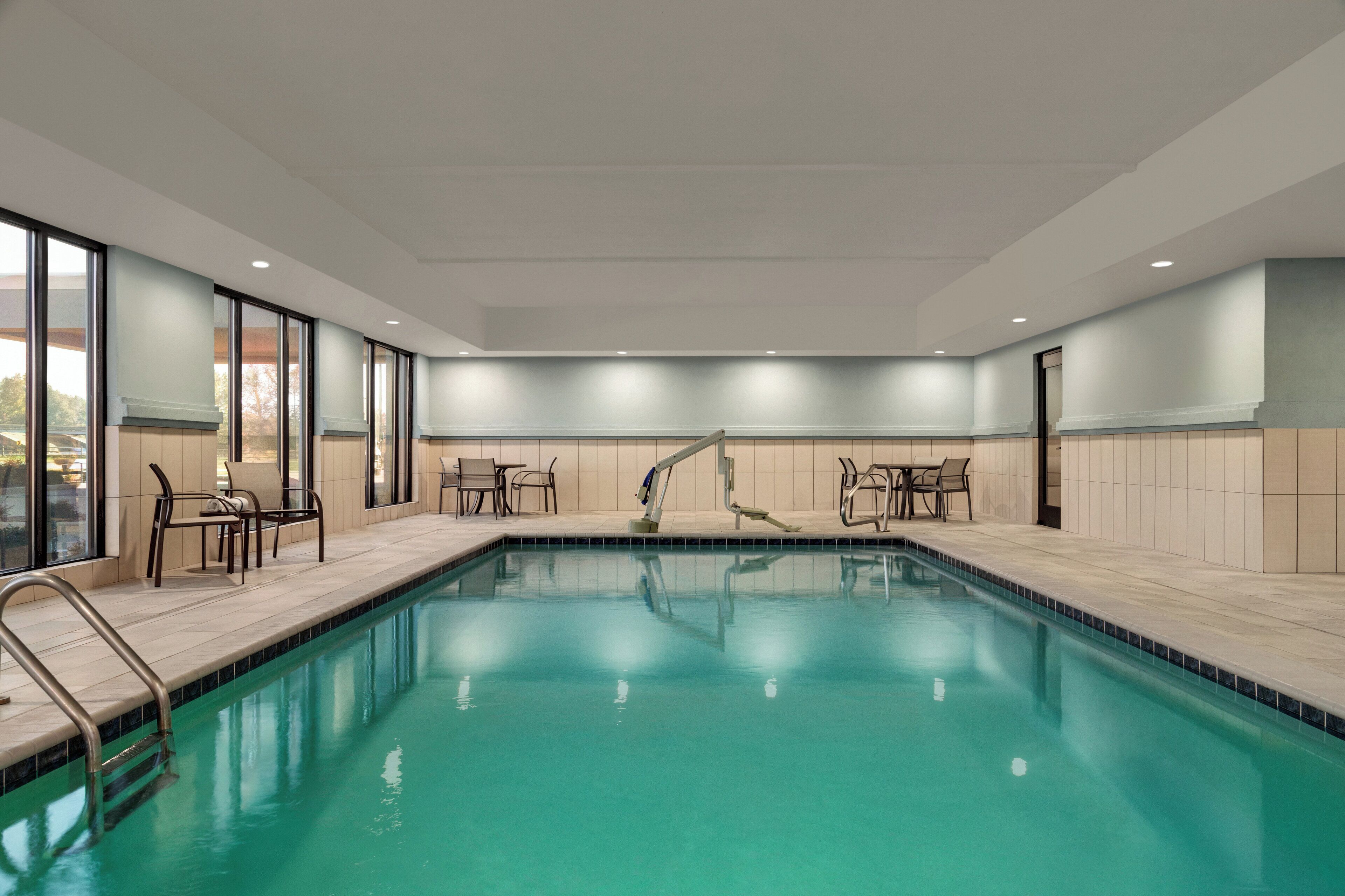 indoor pool, open 6:00 am to 11:00 pm, pool loungers