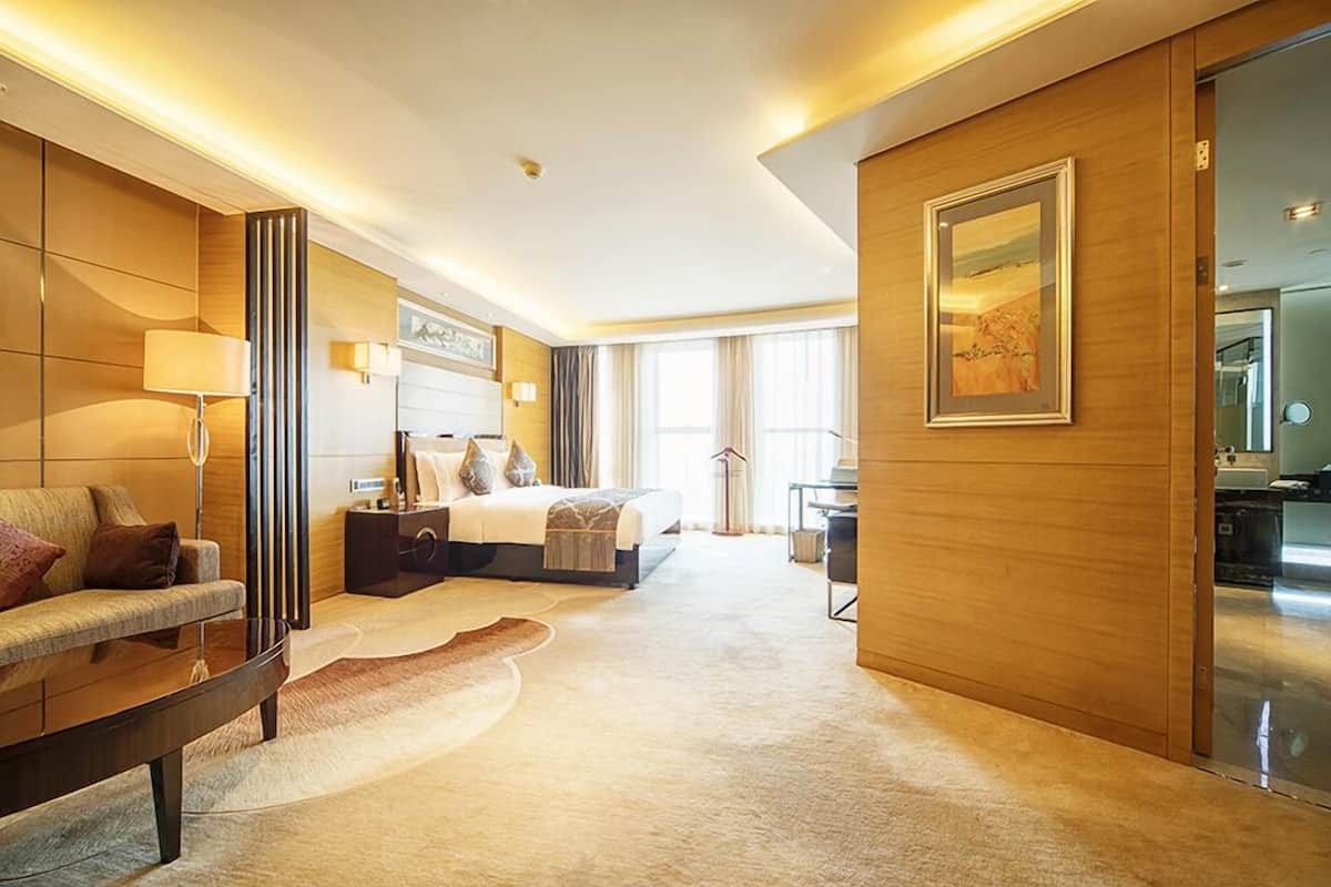 Habitación Deluxe, 1 cama de matrimonio grande | Minibar, caja fuerte, escritorio y cortinas opacas