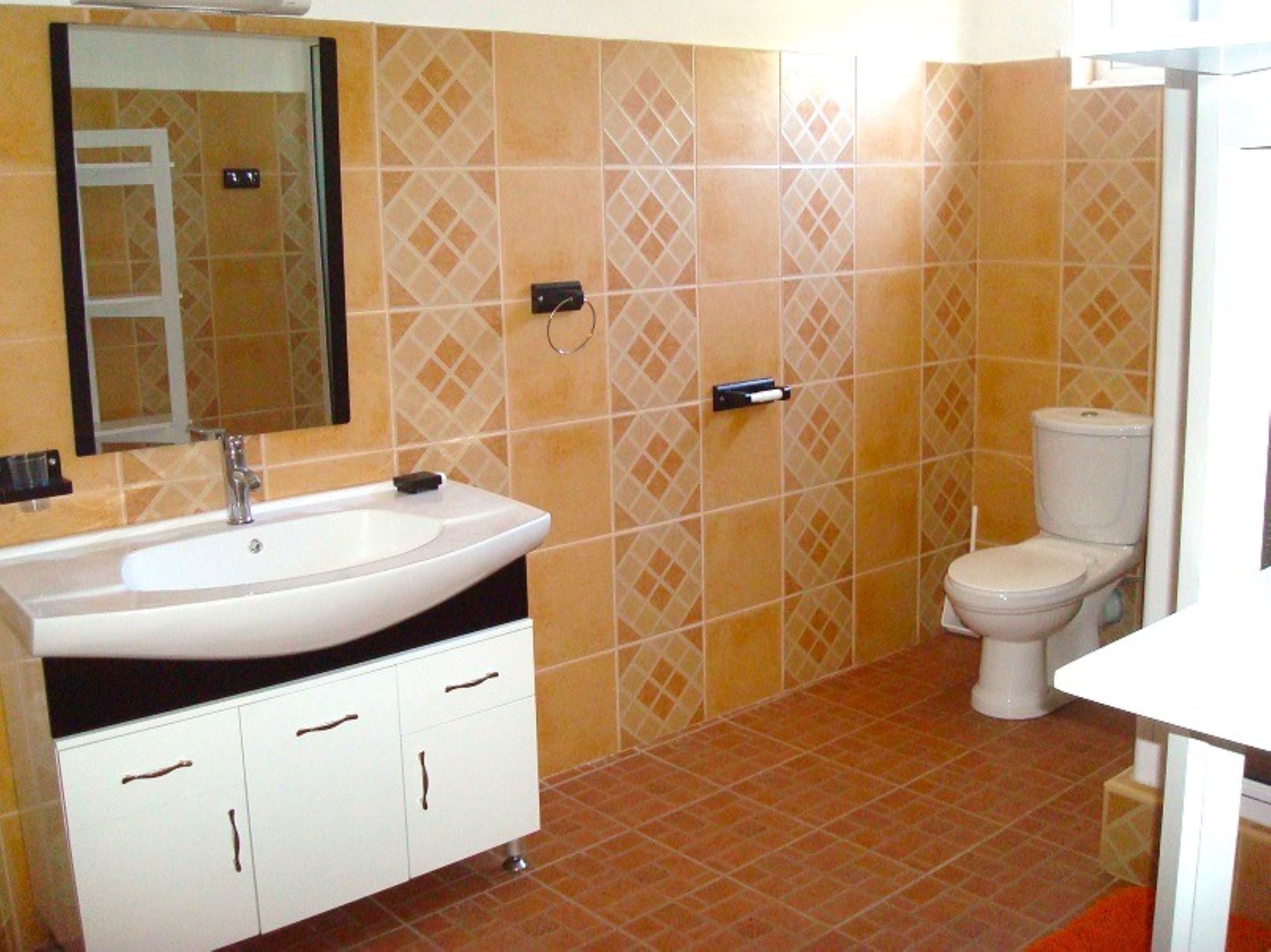 comfort studio suite, multiple beds, kitchen, ocean view | bathroom | shower, towels, soap, toilet paper