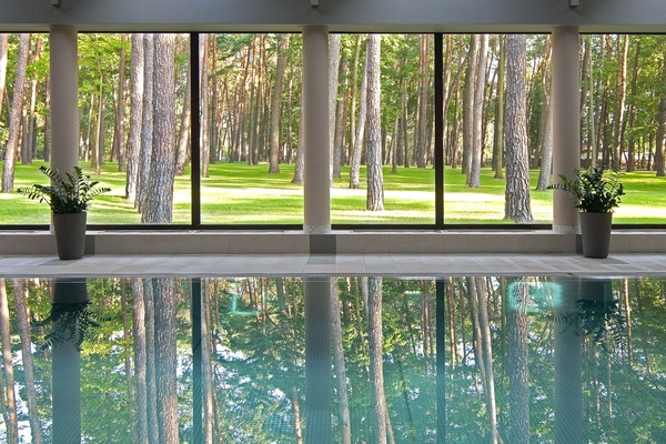 Indoor pool, open 9:00 AM to 9:00 PM, sun loungers