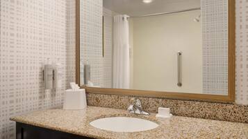 Two Queen Beds | Bathroom | Free toiletries, hair dryer, towels, soap
