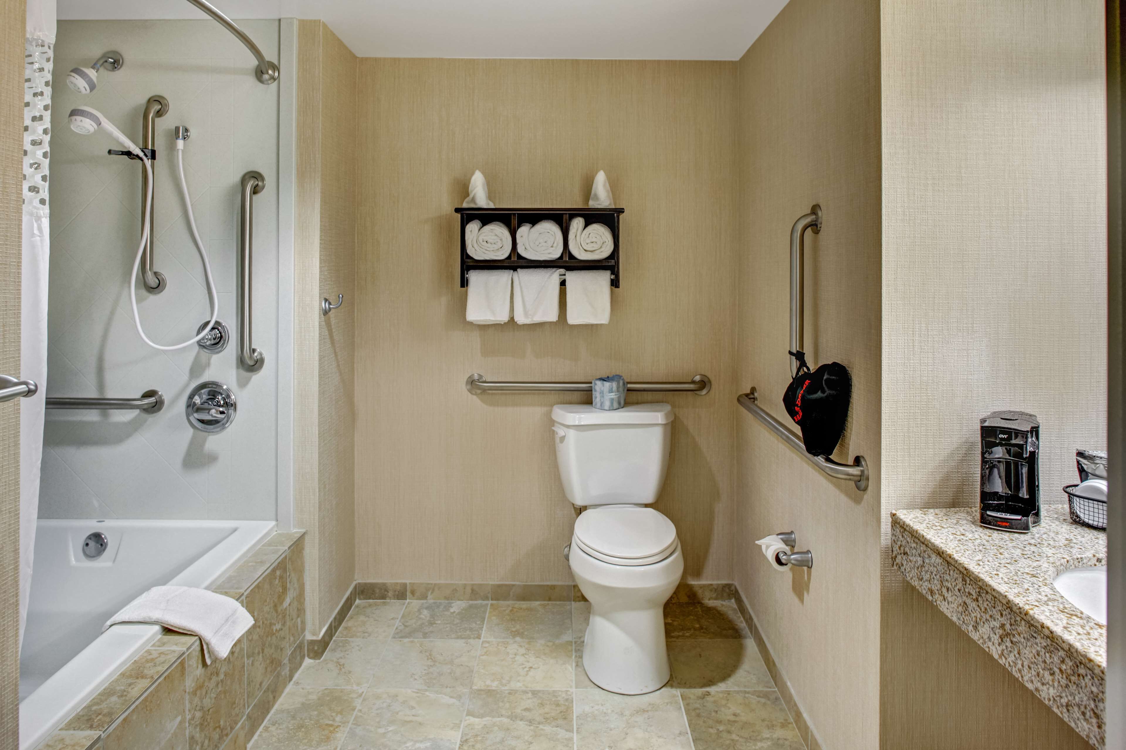 free toiletries, hair dryer, towels, soap