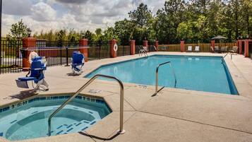 Outdoor pool, pool loungers