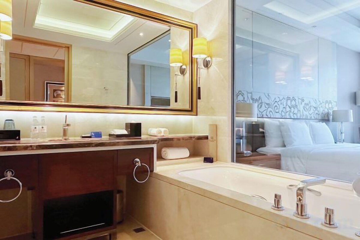Shower, free toiletries, hair dryer, slippers
