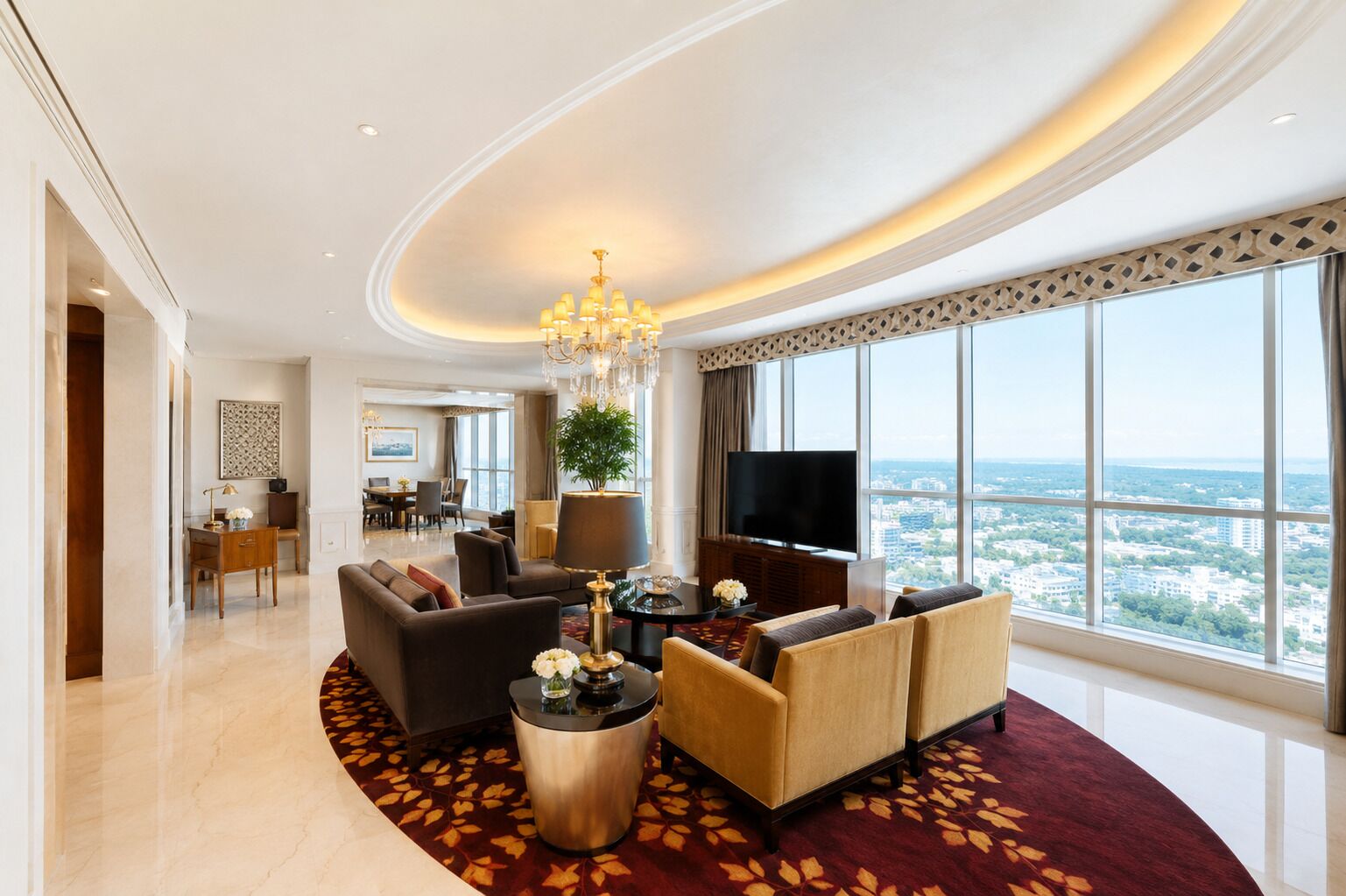 Presidential Suite | Living area | 42-inch LCD TV with digital channels, TV, DVD player
