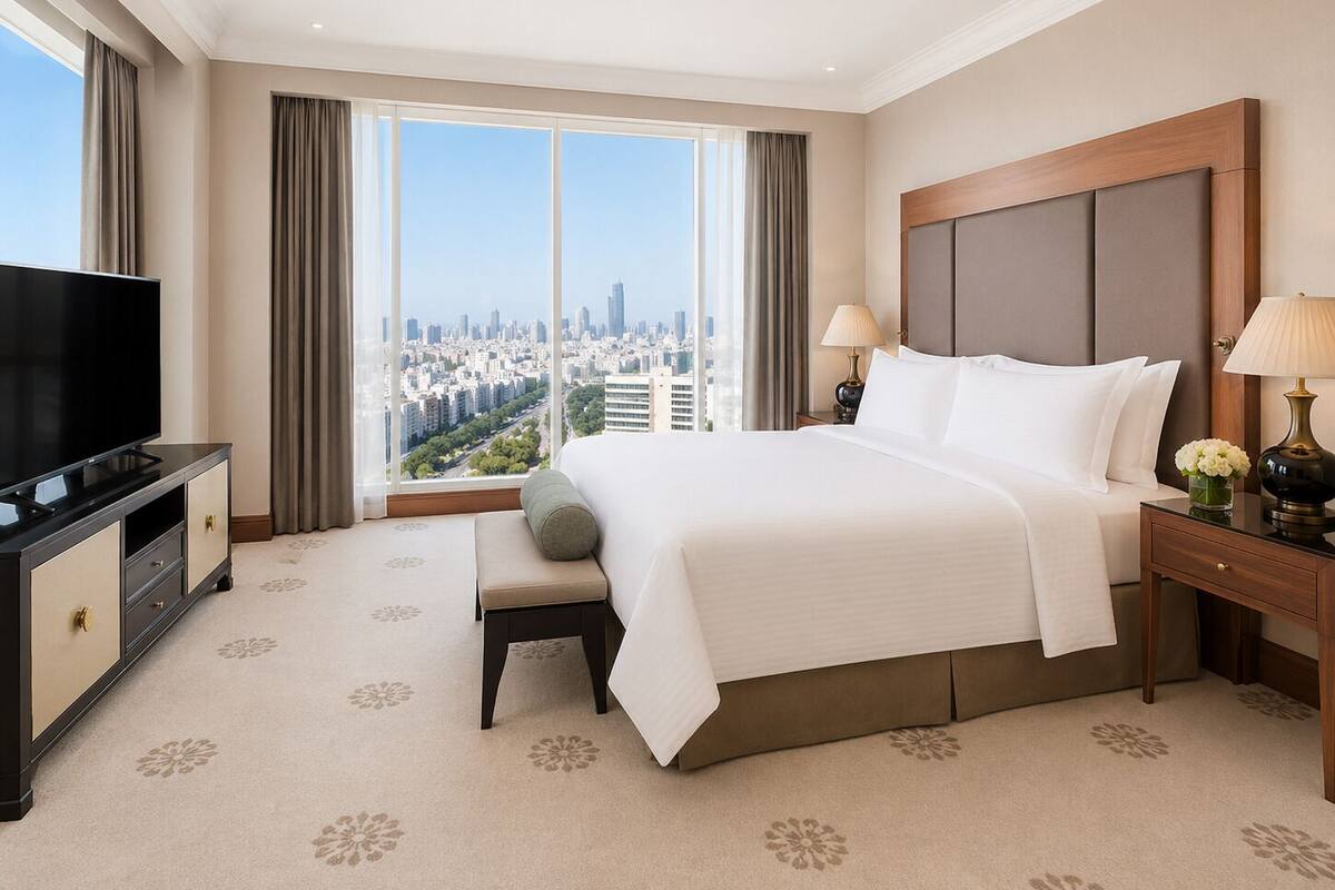 Executive Suite (Club) | Premium bedding, in-room safe, desk, laptop workspace