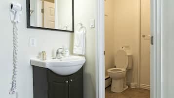 Standaard kamer, 1 kingsize bed, uitzicht op meer, op benedenverdieping | Badkamer | Een bad/douchecombinatie, gratis toiletartikelen, een haardroger