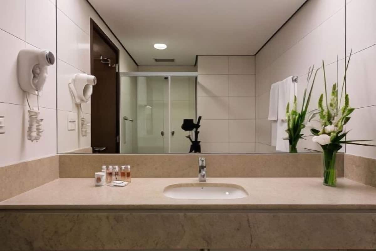 Bathroom | Shower, rainfall showerhead, free toiletries, hair dryer