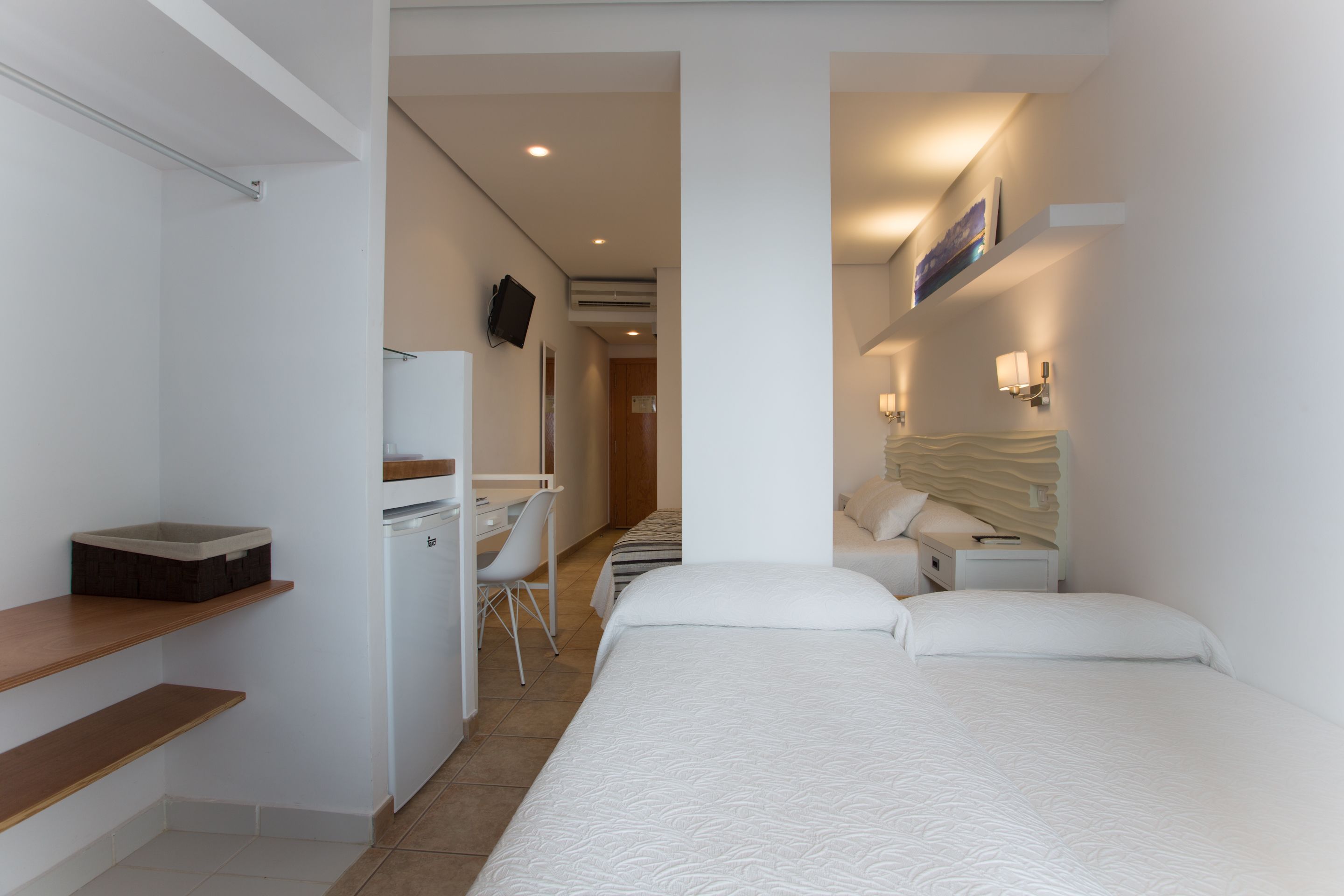 family double room | in-room safe, desk, laptop workspace, soundproofing