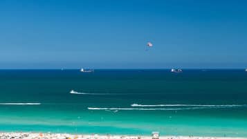 Private beach nearby, white sand, sun-loungers, beach umbrellas