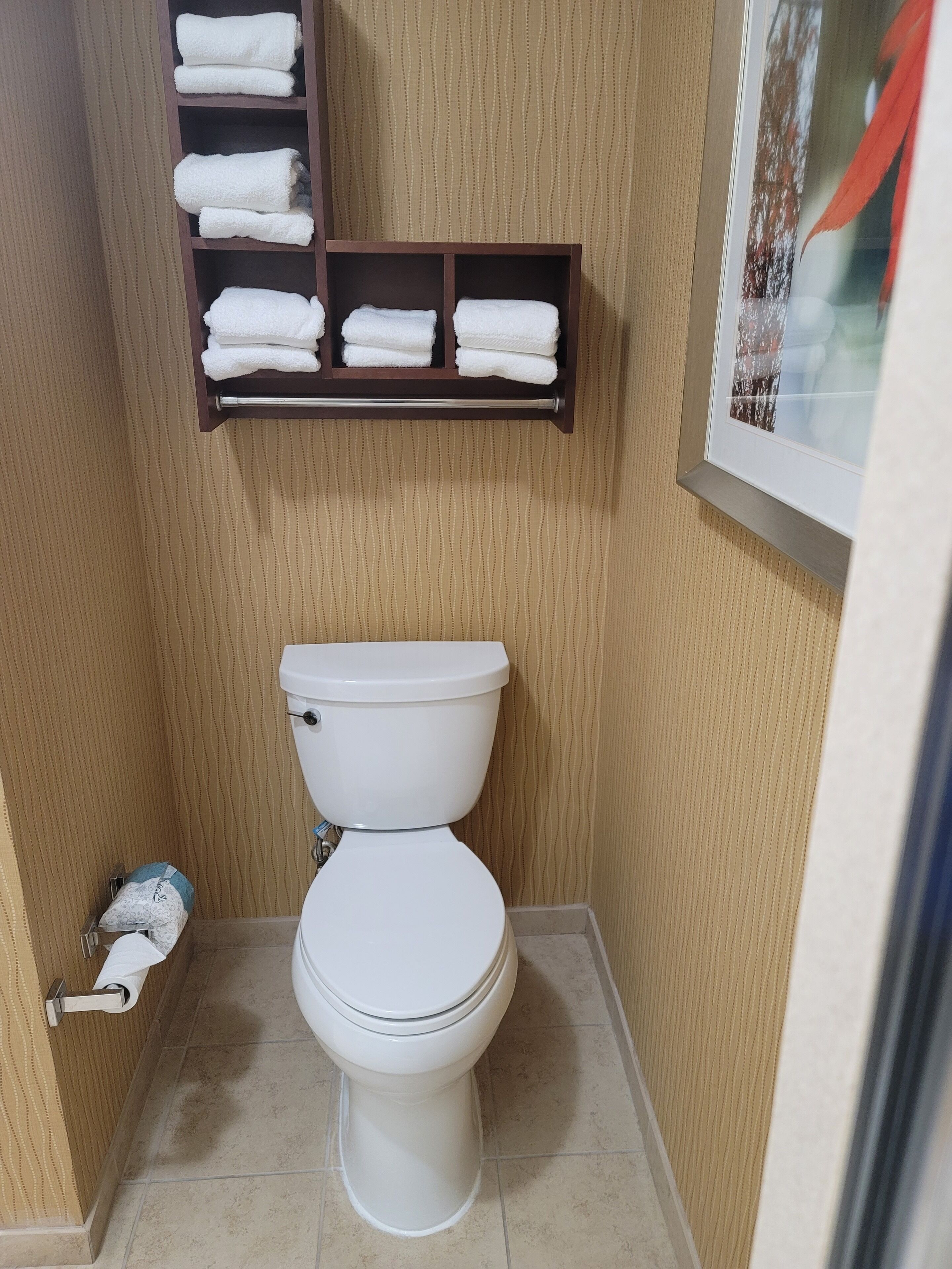 free toiletries, hair dryer, towels, soap