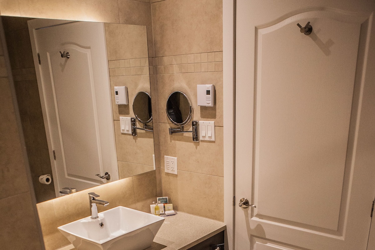 Standard Room, 1 Queen Bed | Bathroom | Bathtub, deep soaking tub, free toiletries, hair dryer