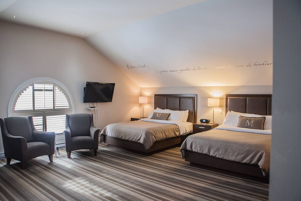 premium bedding, desk, soundproofing, iron/ironing board