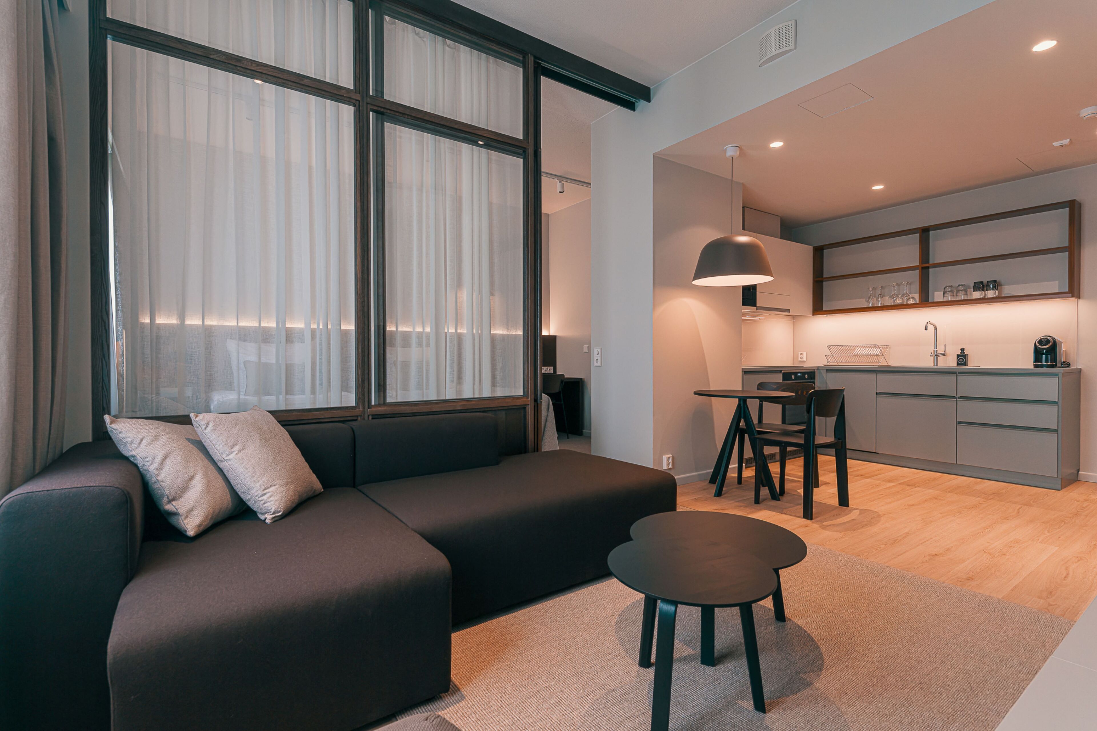 minibar, desk, laptop workspace, soundproofing